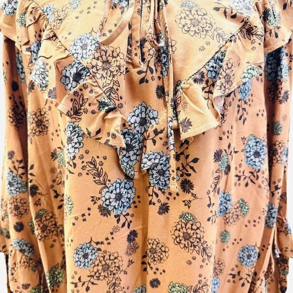 NWT SONOMA Women Long Sleeve Pull Over Keyhole Round Neck Floral  Shirt Size 3X - Picture 4 of 13